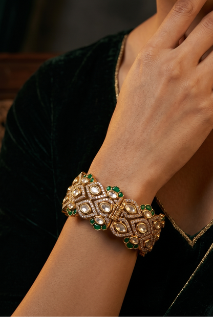 Emerald Trellius Cuff Bracelet