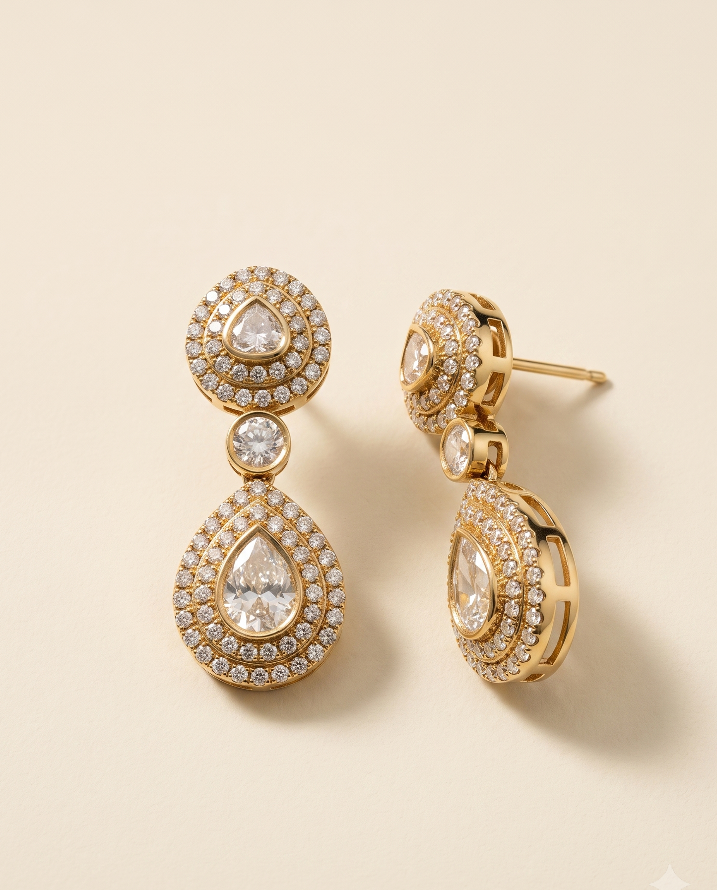 Polki Halo Jhumkas