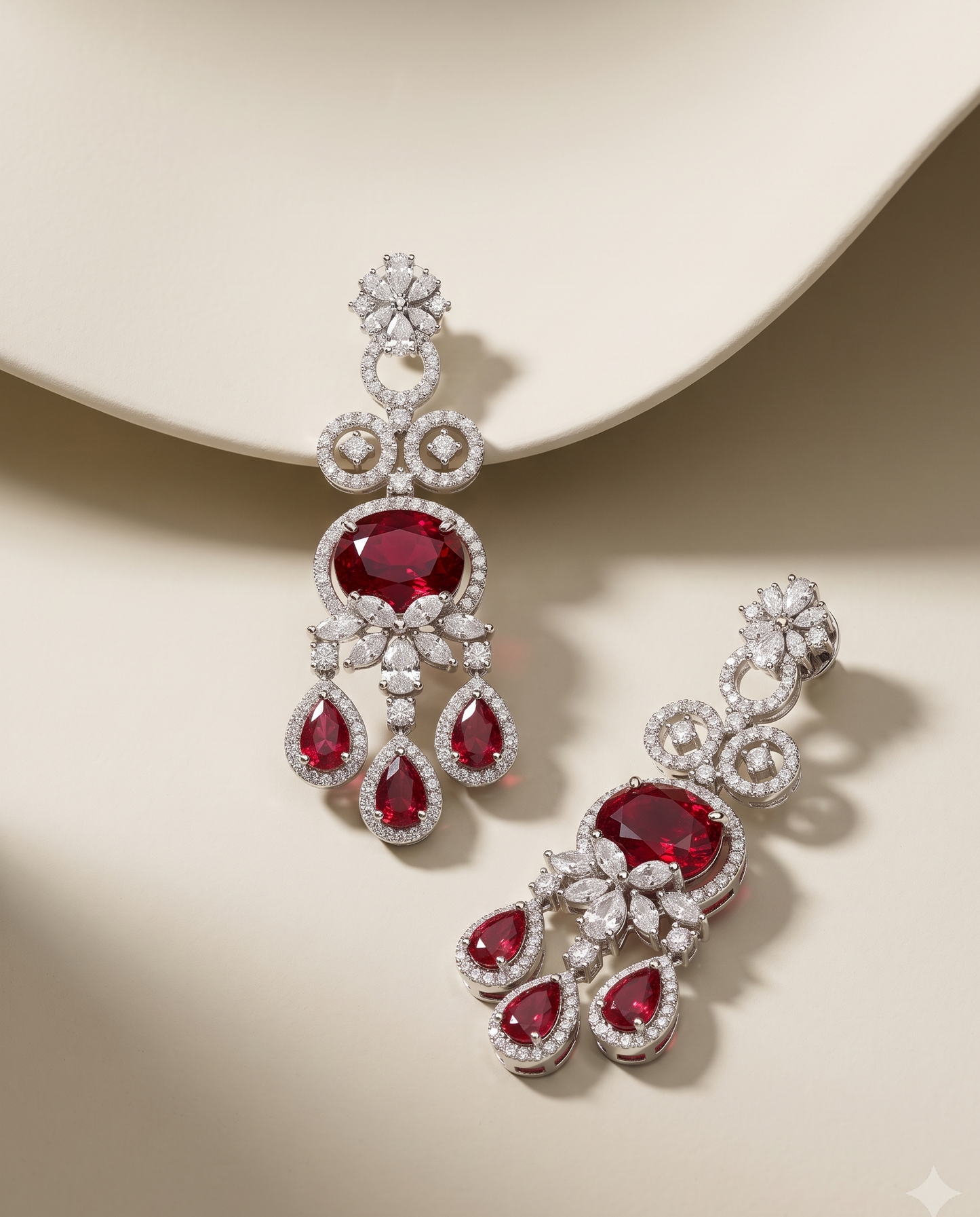 Ruby Cascade Danglers