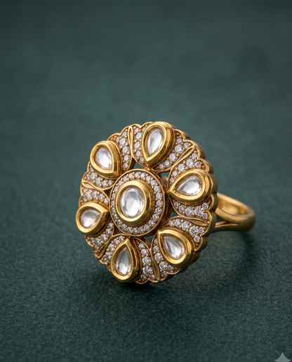 Statement Kundan Ring