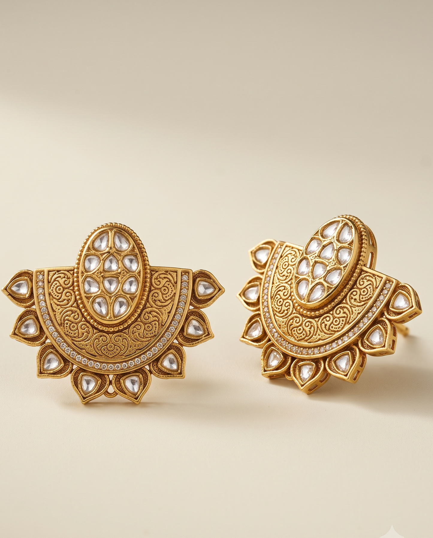 Temple Crescent Studs