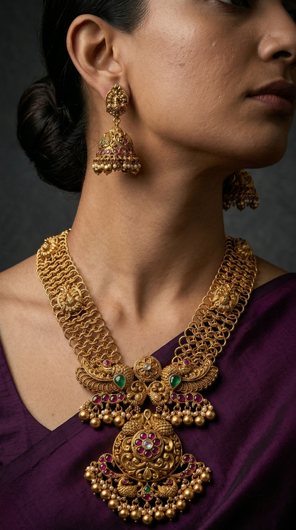 Temple Mayur Necklace Set