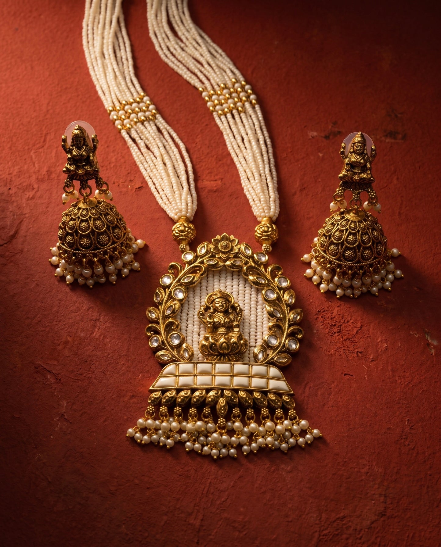 Padma Lakshmi Moti Necklace Set