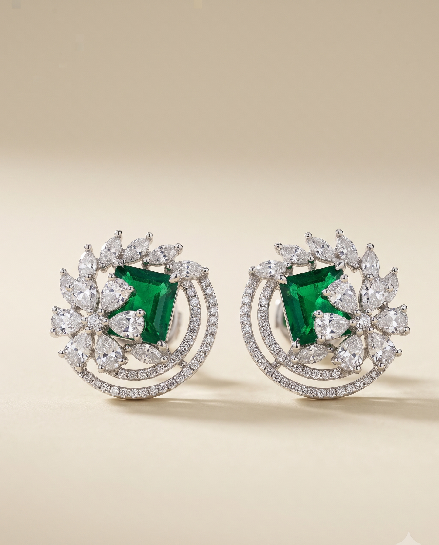 Emerald Spiral Studs