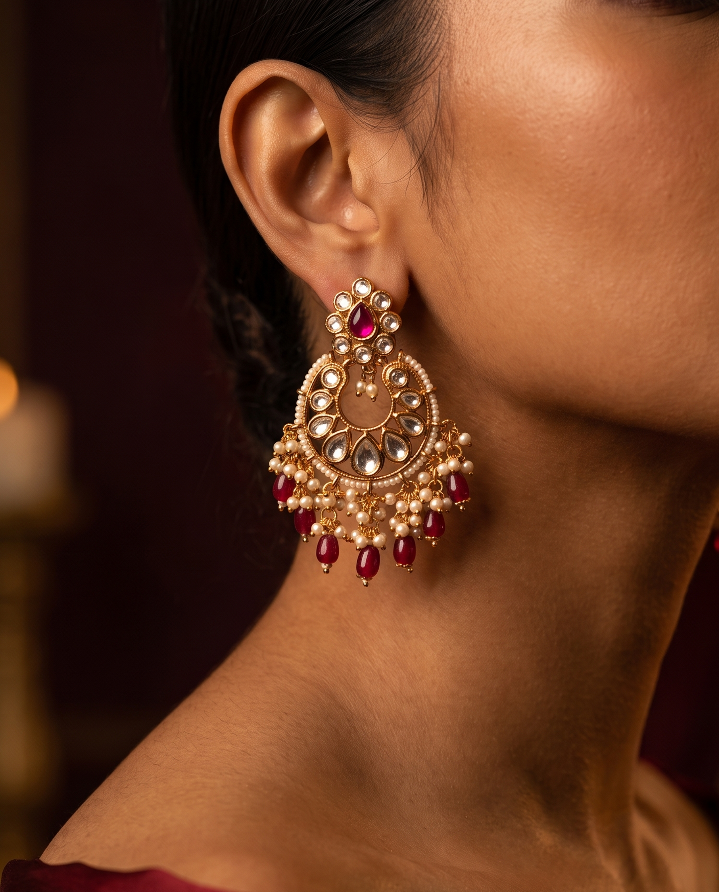Regal Ruby Jhumkas