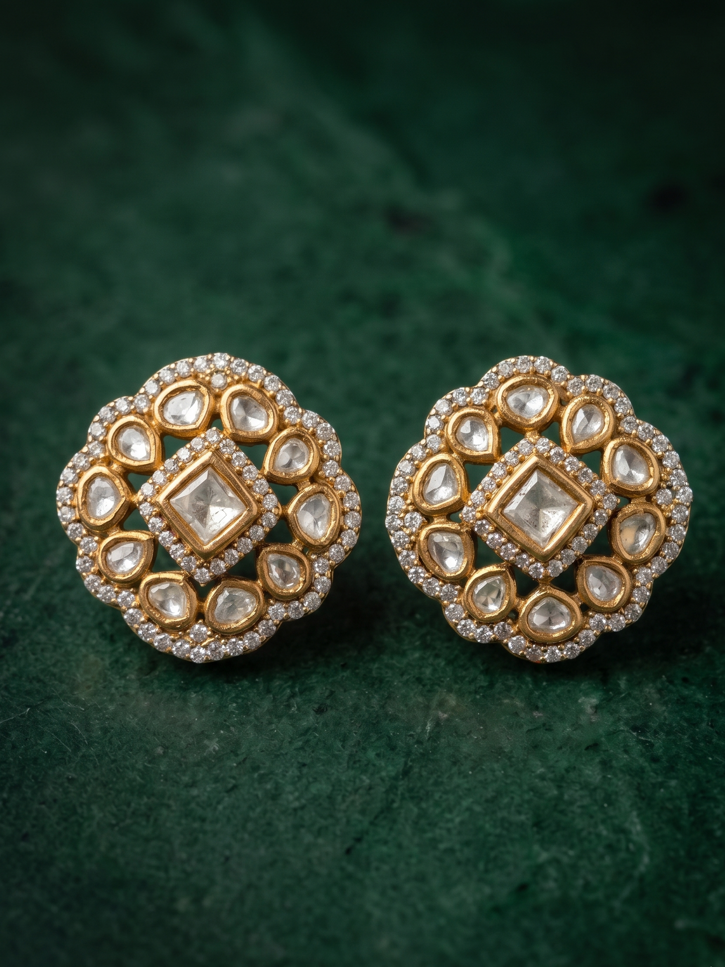 Floral Polki Studs