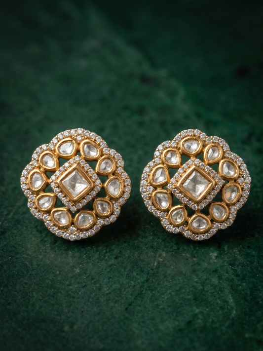 Floral Polki Studs