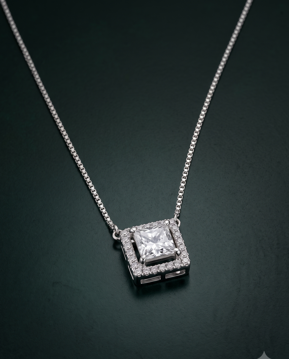 Pure SIlver Princess Halo Pendant