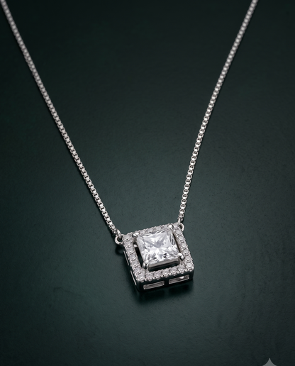 Pure SIlver Princess Halo Pendant