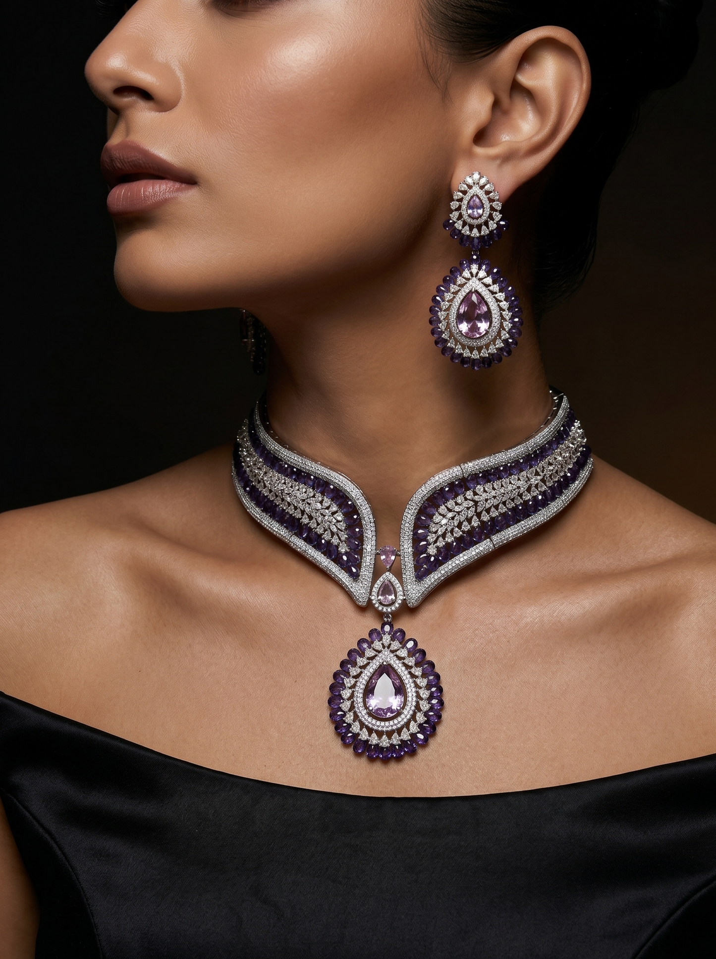 Violet Nocture Necklace Set