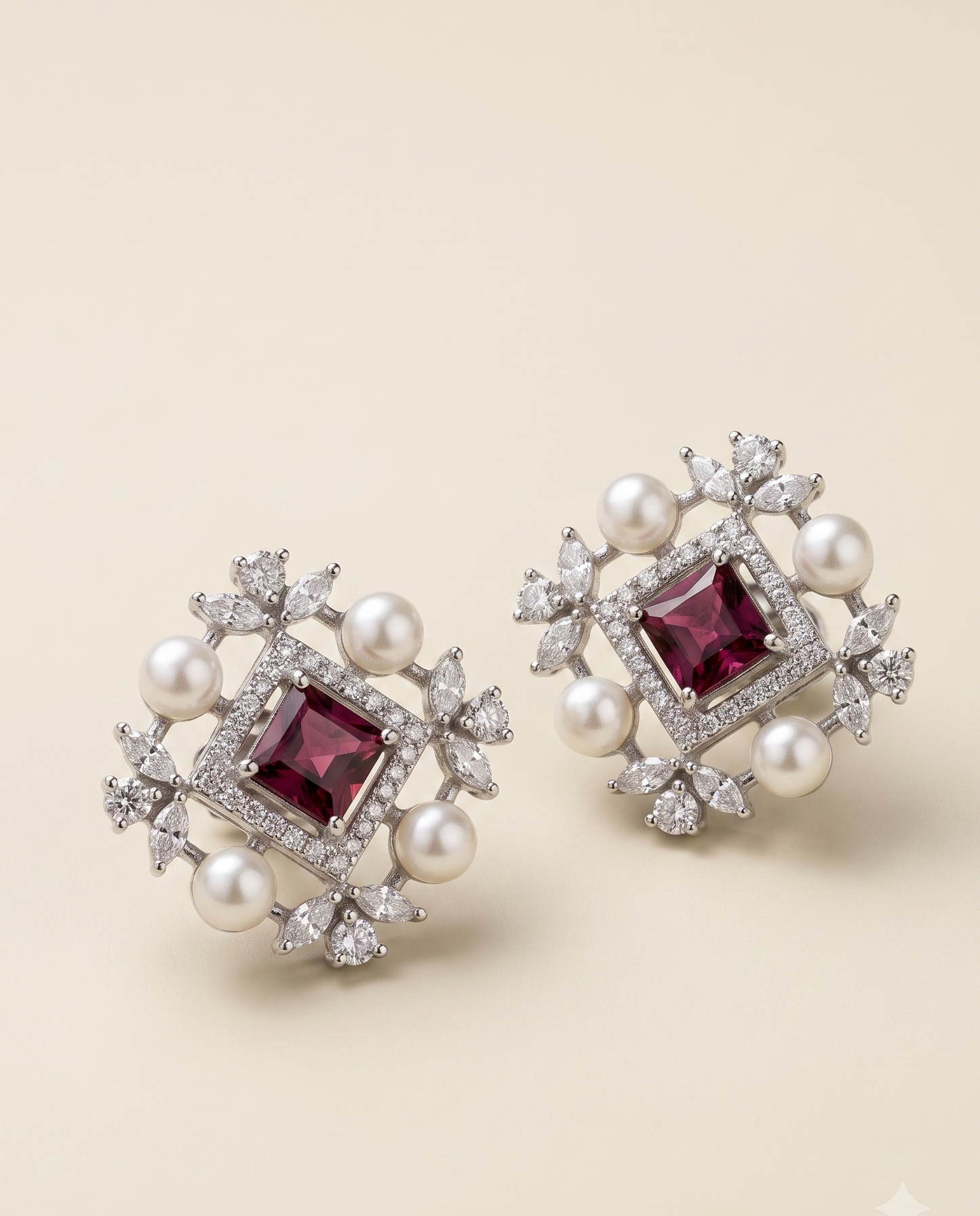 Ruby Intricate Studs