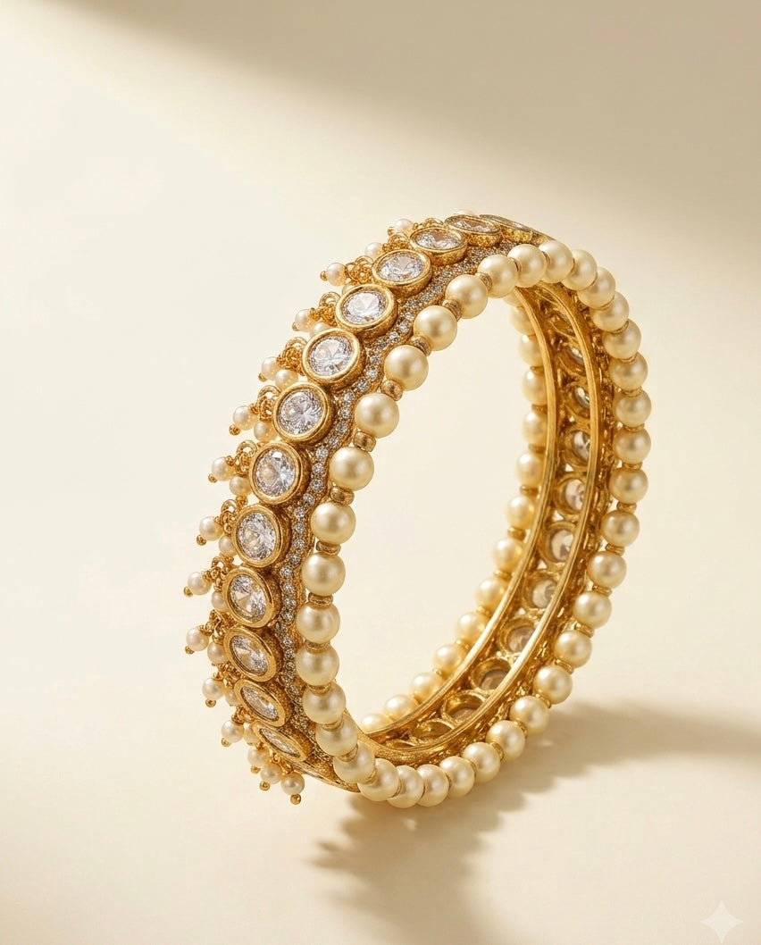 Golden Moti Kada Bracelet