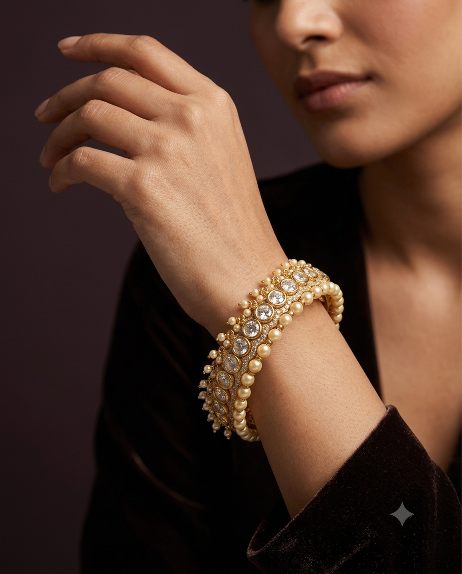 Green Kundan Bracelet