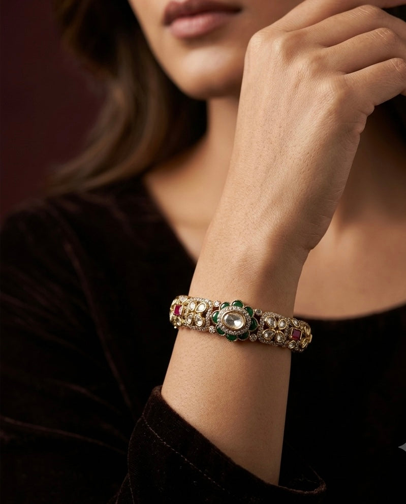 Golden Moti Kada Bracelet