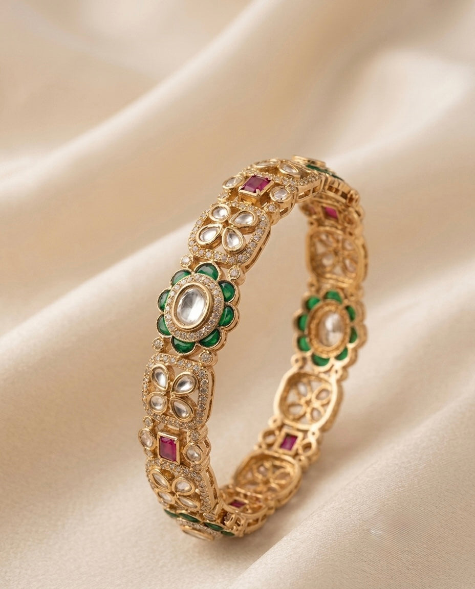 Green Kundan Bracelet