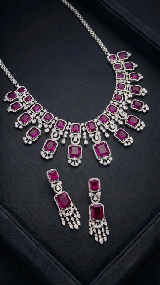 Ruby Regal Necklace Set