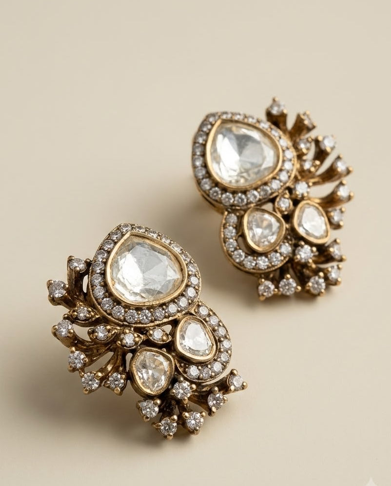 Vintage Polki Studs