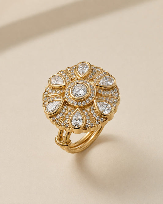Polki Mesh Ring