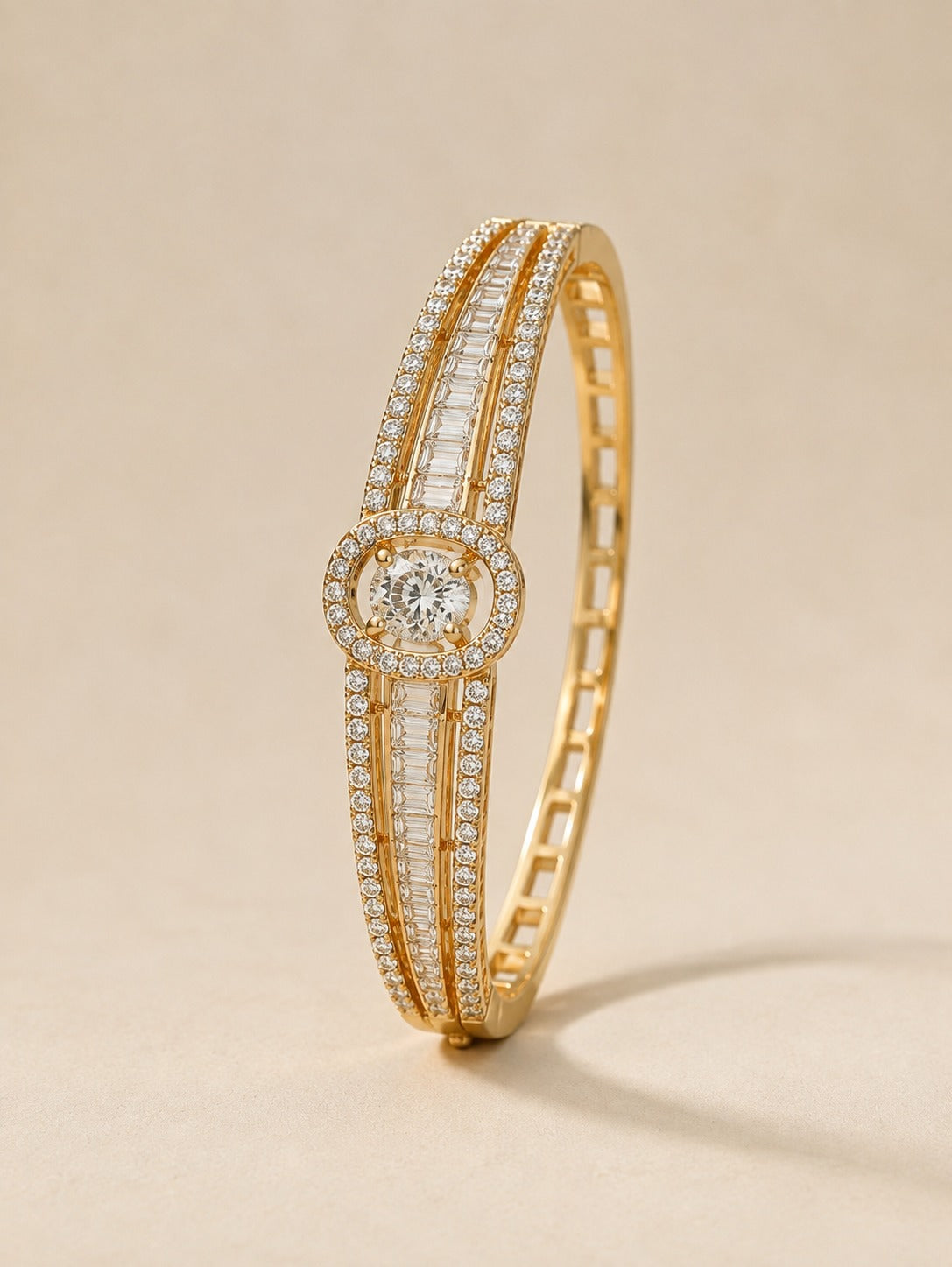 Baguette Brilliance Golden Bracelet