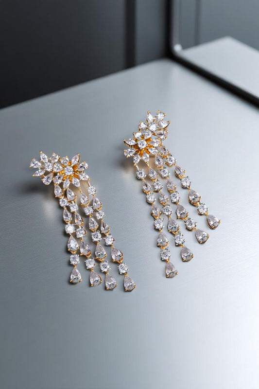 Silver Cascade Danglers