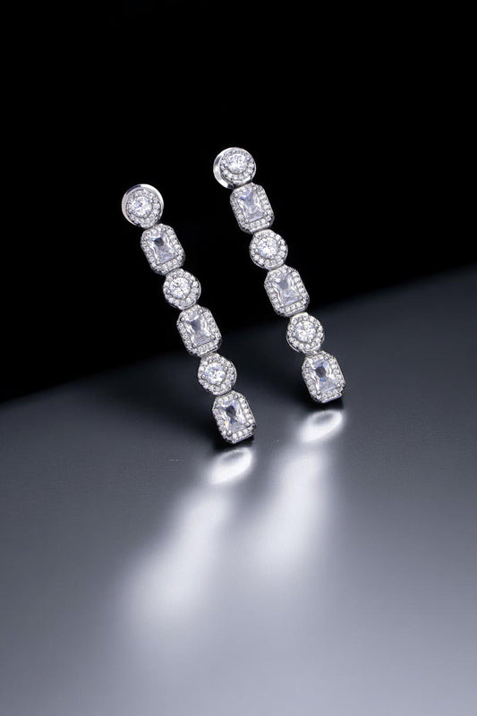 Round & Emerald Danglers
