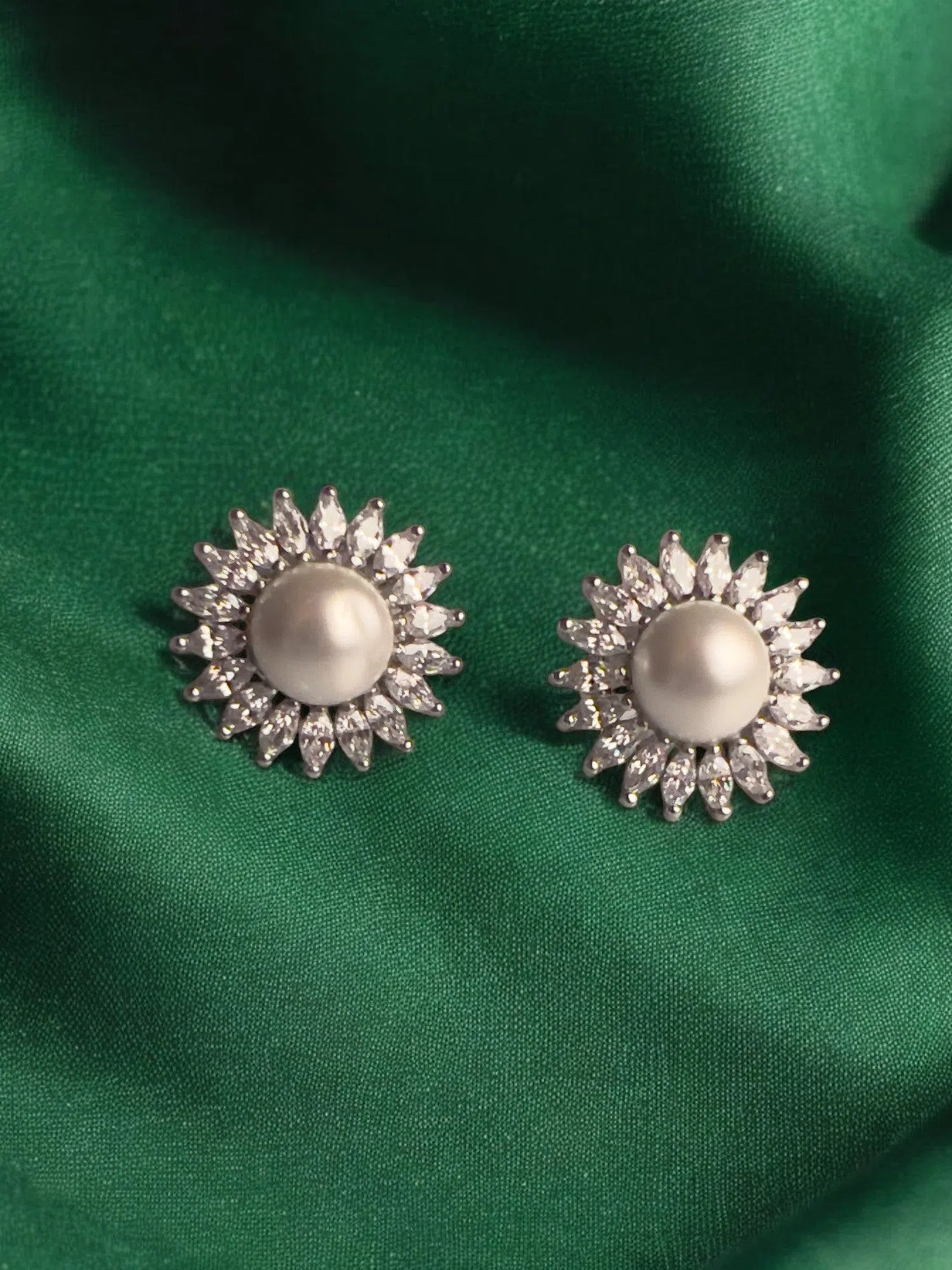 Pearl Halo Studs