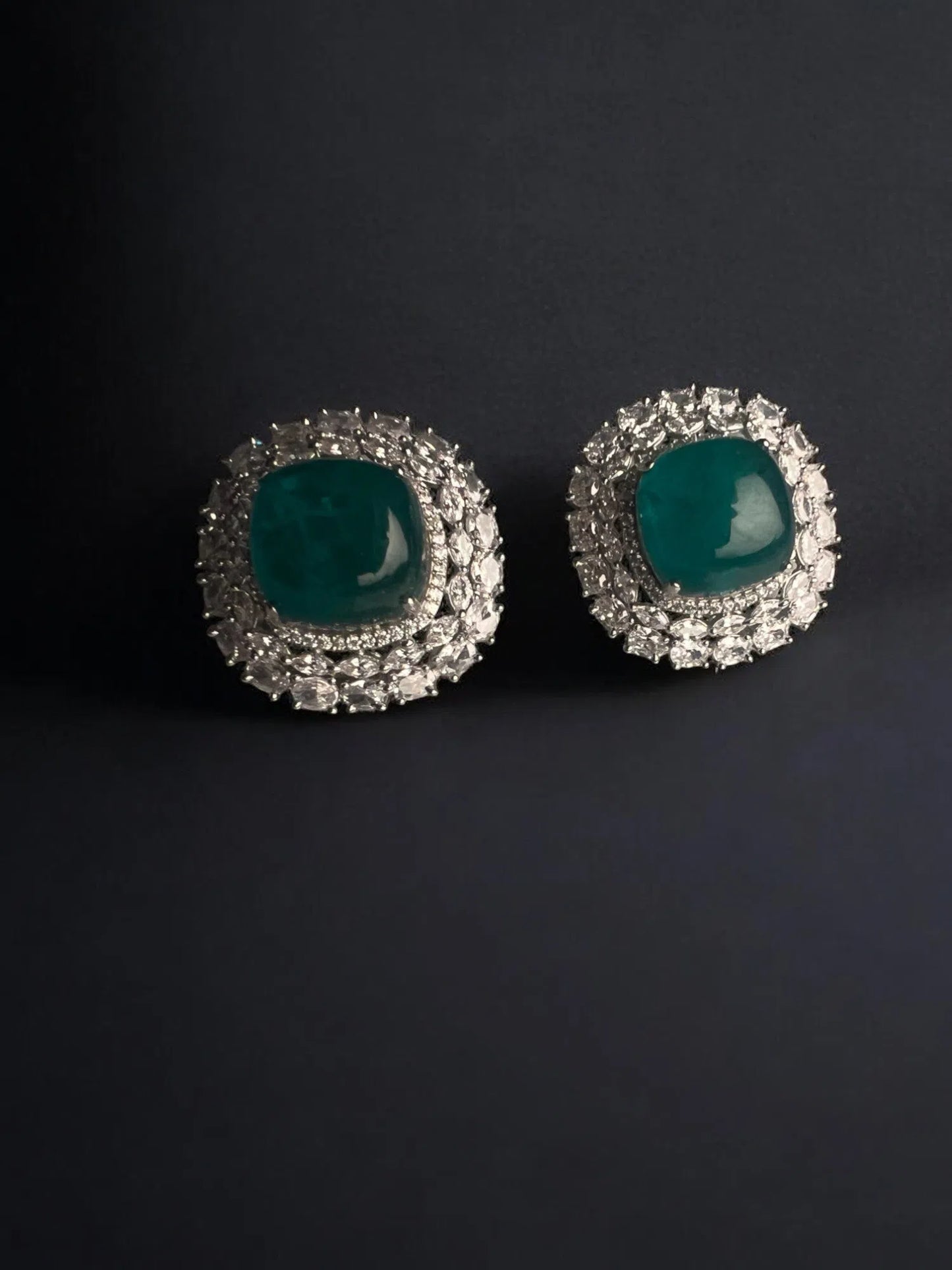 Big Emerald Studs