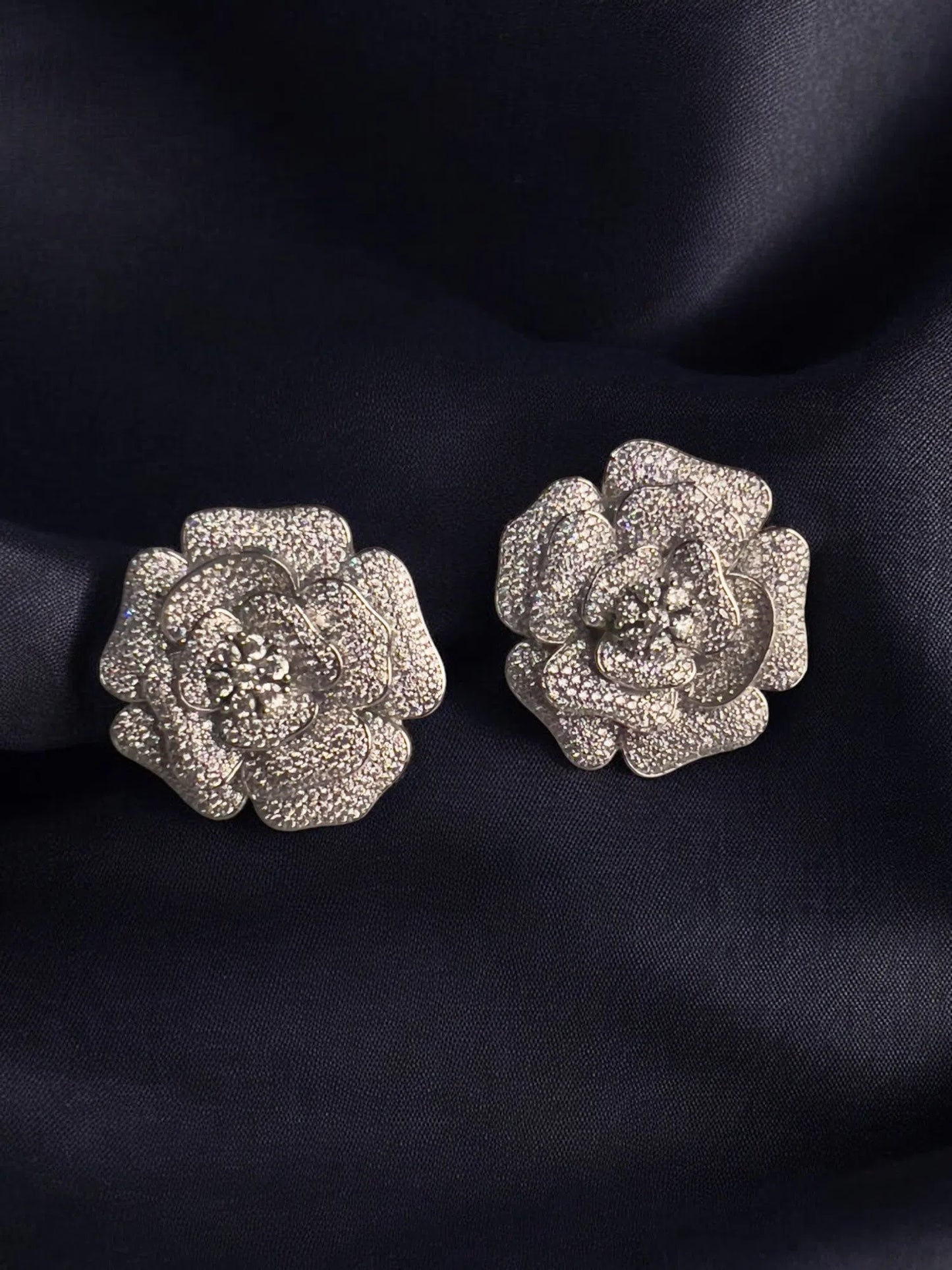 Silver Rose Studs