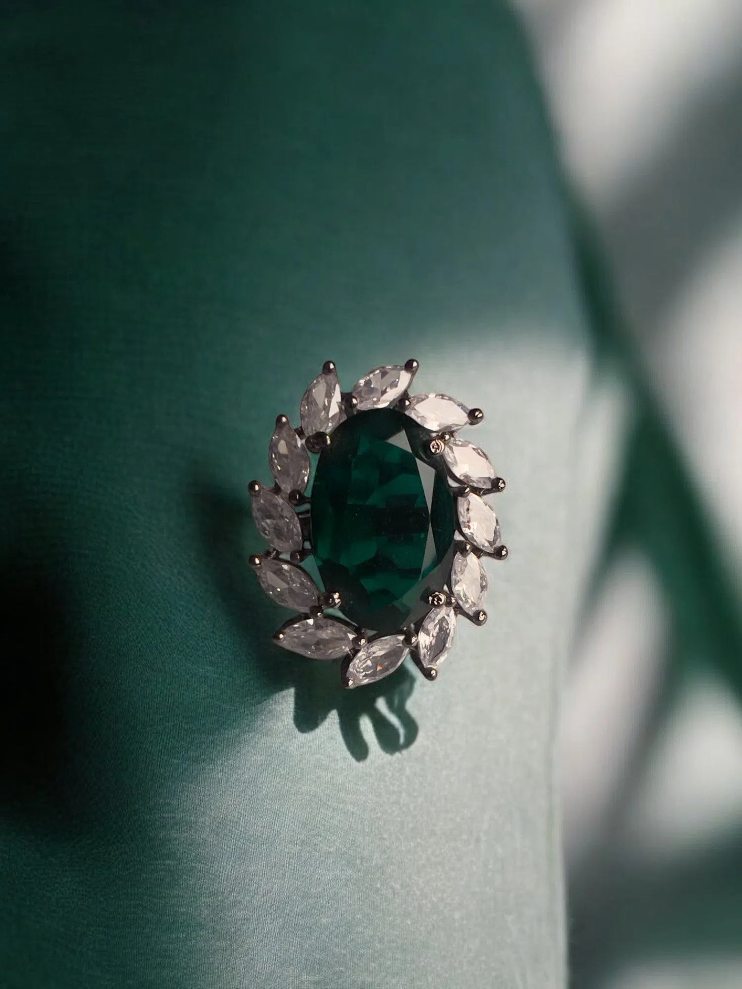 Big Emerald Cocktail Ring