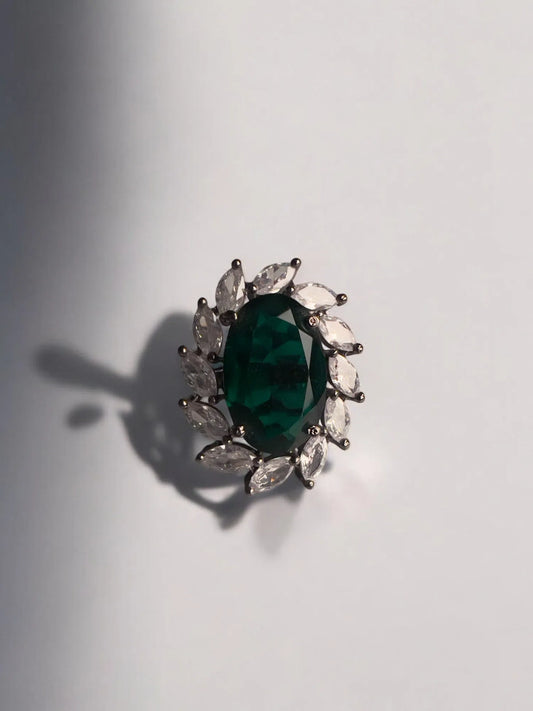 Big Emerald Cocktail Ring