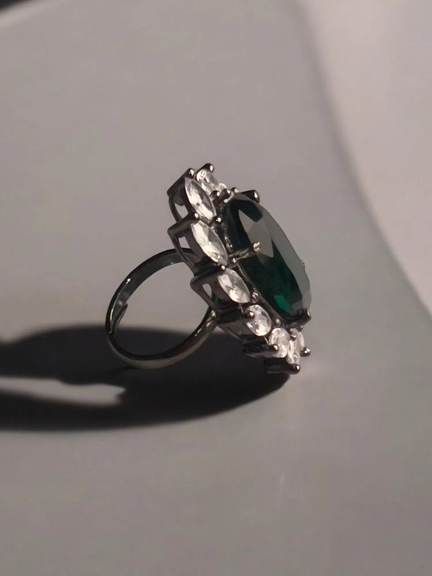 Big Emerald Cocktail Ring