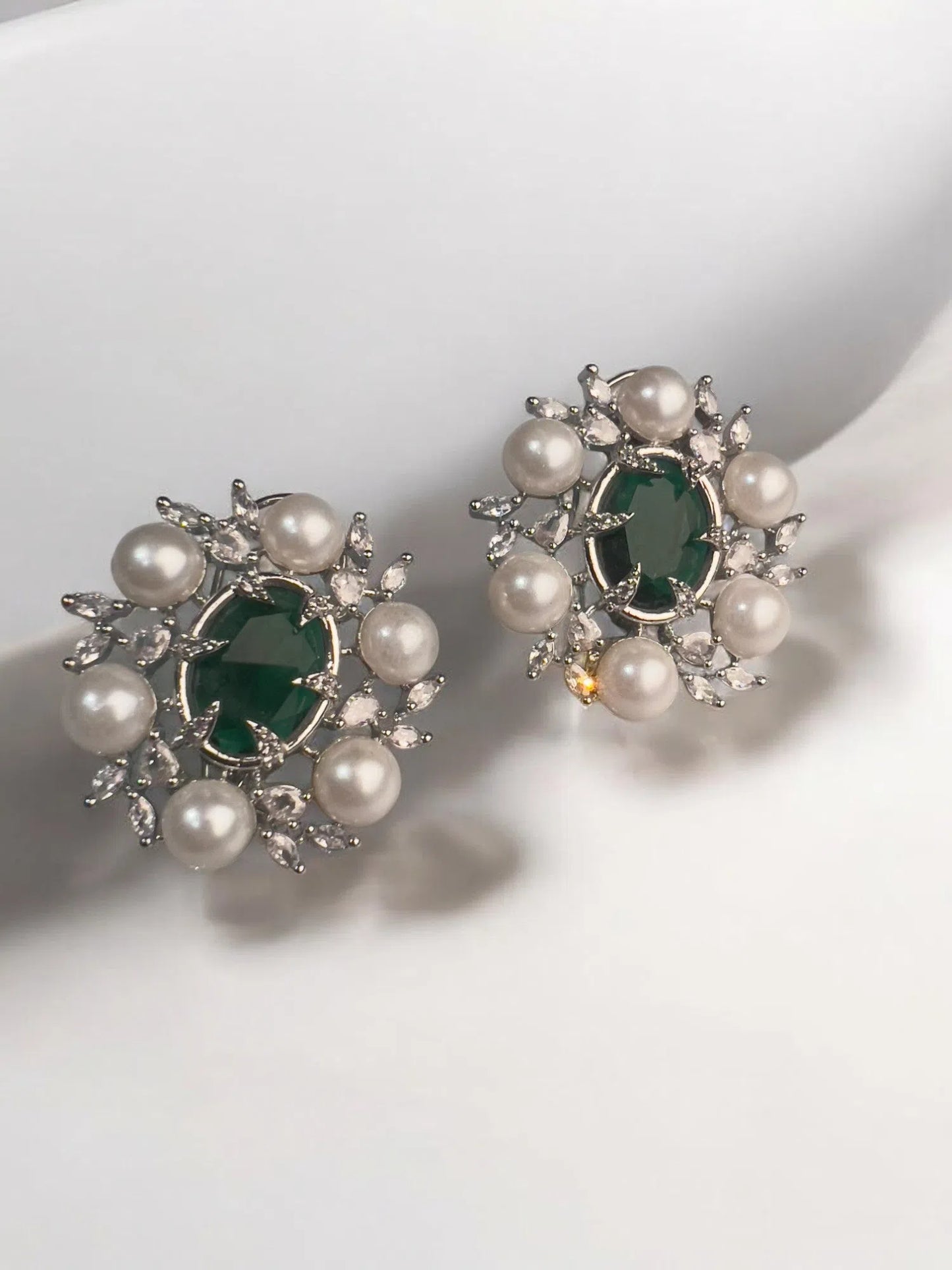 Emerald Pearl Earrings