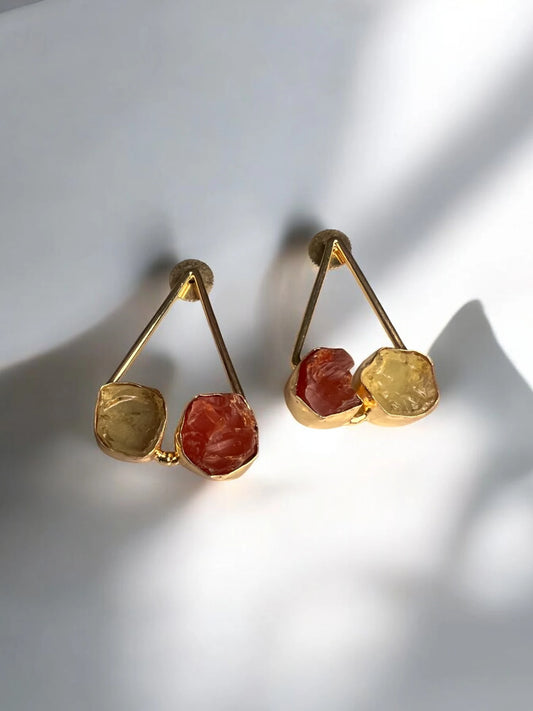 Dual Essence Brass Earrings