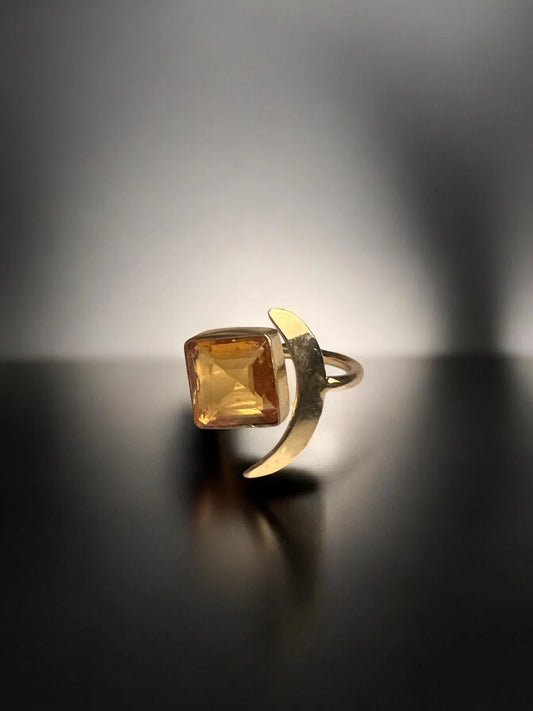 Citrine Brass Ring