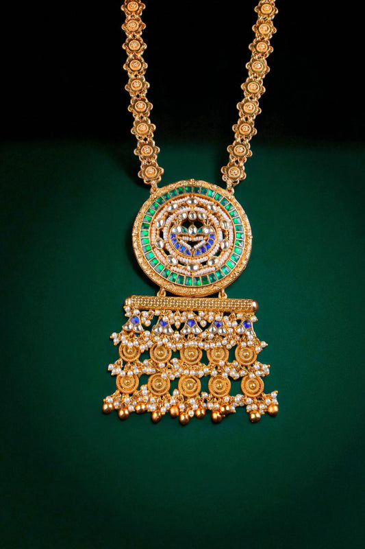 Silver Emerald Sunburst Necklace