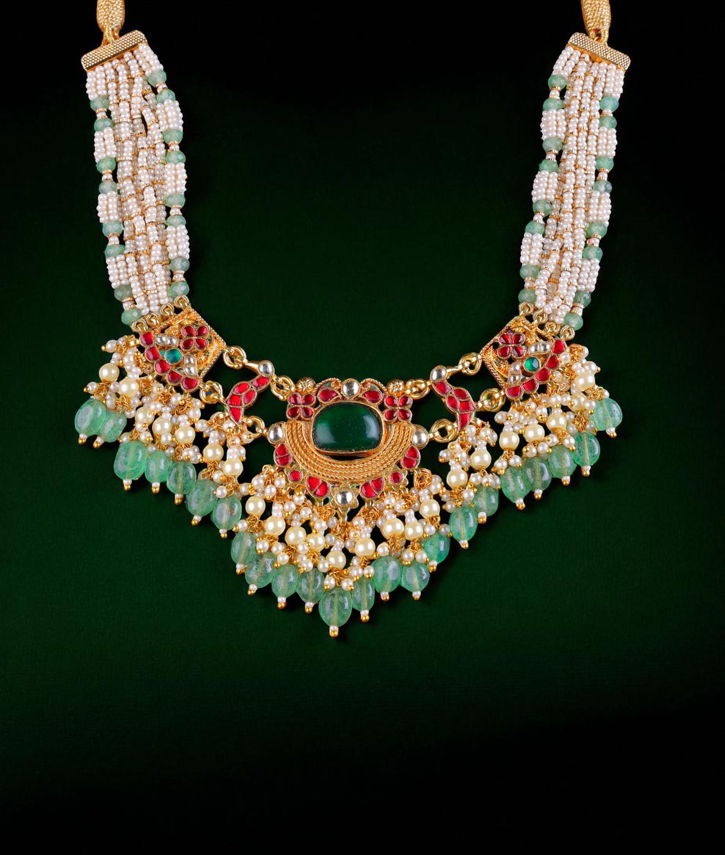 Silver Emerald Elegance Necklace