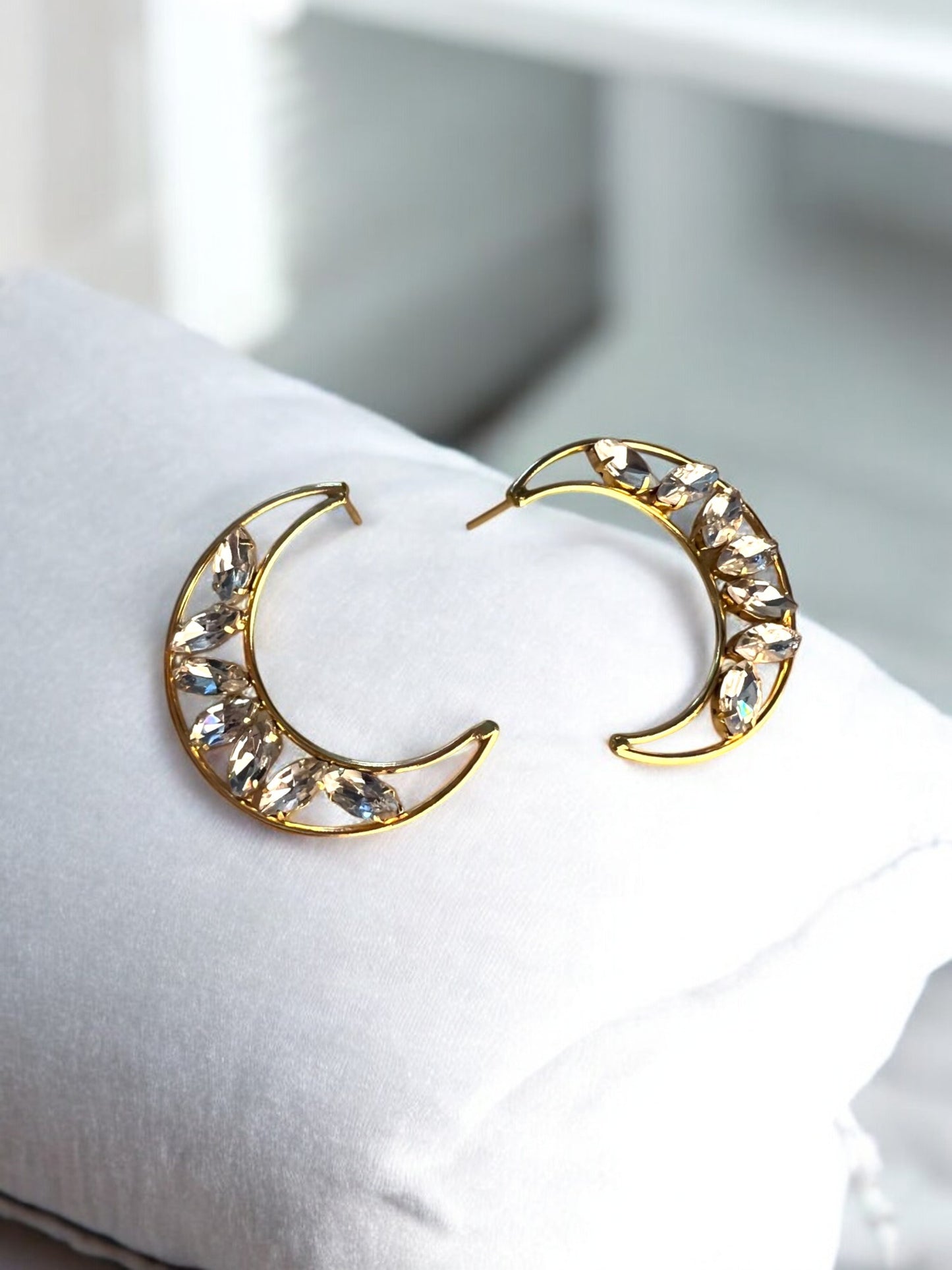 Golden Crescent Earrings