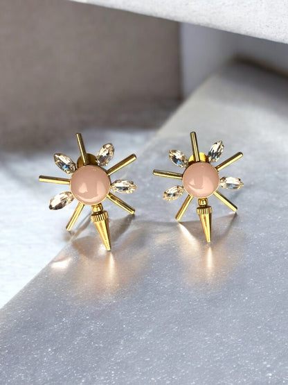 Pink Sunburst Earrings