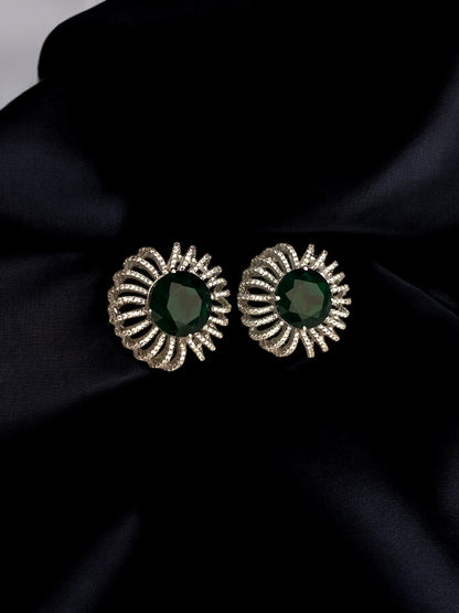 Emerald Radiance Stud Earrings