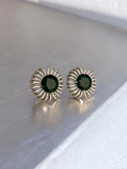 Emerald Radiance Stud Earrings