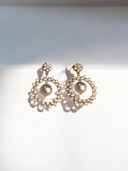 Pearl Halo Earrings