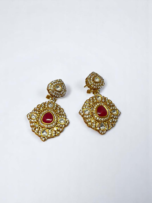 Regal Ruby Kundan Studs