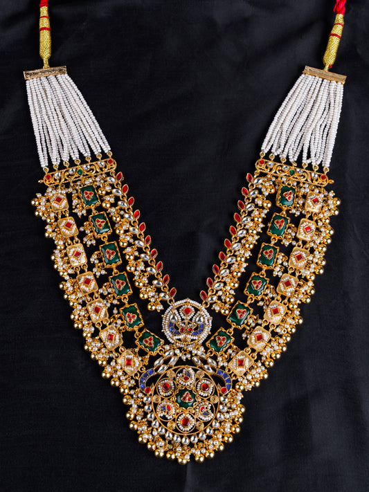 Mahal Blue Kundan Necklace Set
