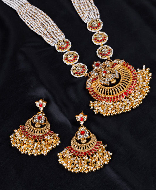 Ruby Pachi Kundan Necklace Set