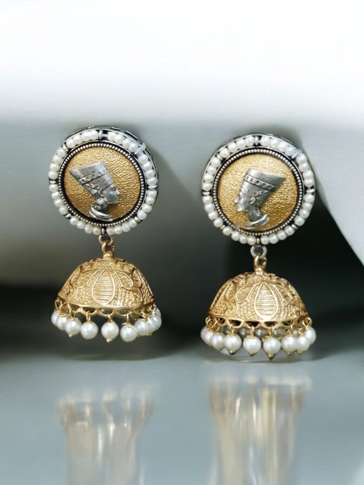 Golden Designer Jhumkas Vogue