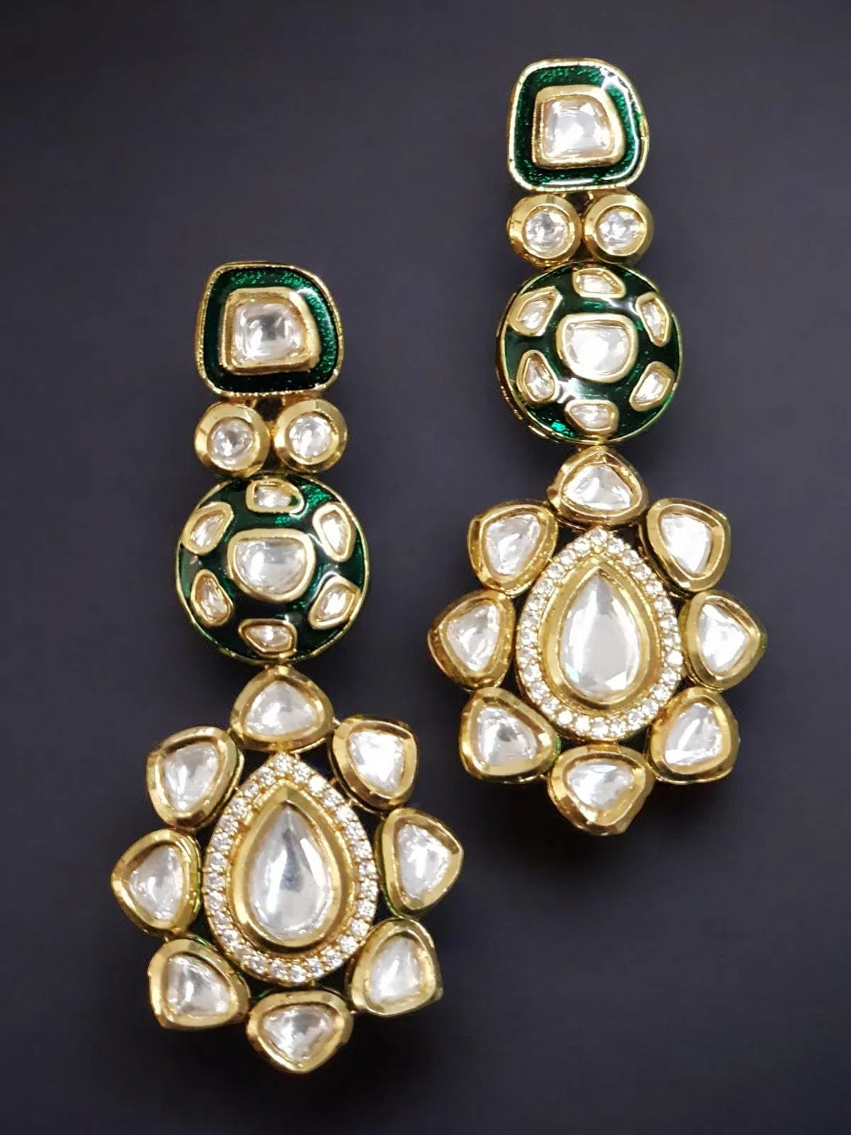 Floral Kundan Danglers Vogue