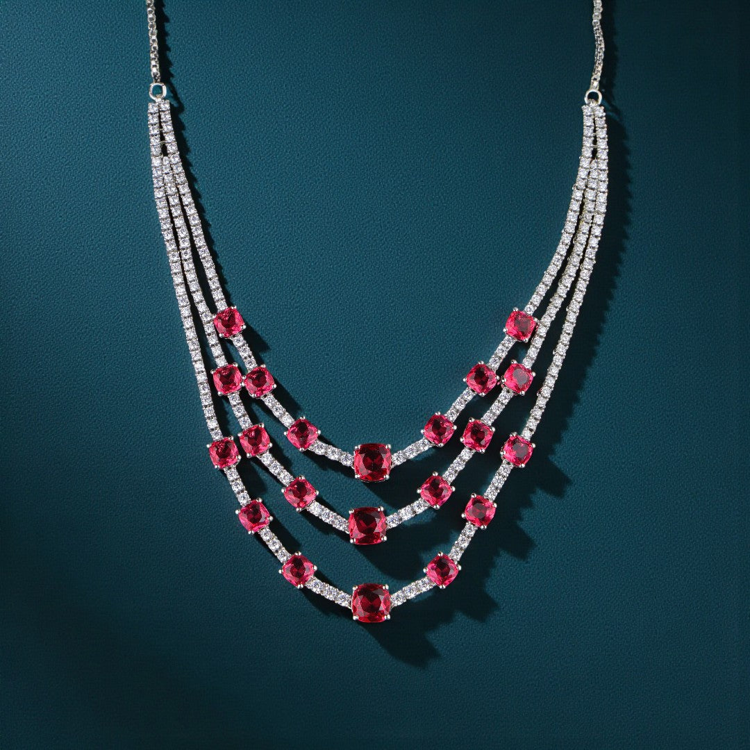 Bold Ruby Necklace Set