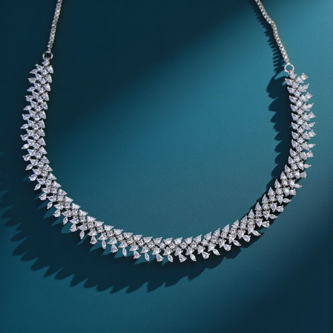 Silver Sparkle Necklace Set