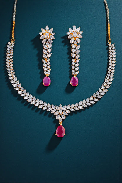 Delicate Ruby Necklace Set