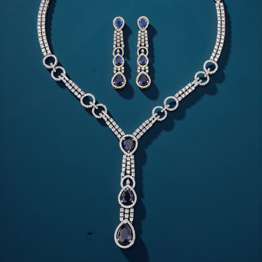 Azure Bowtie Necklace Set